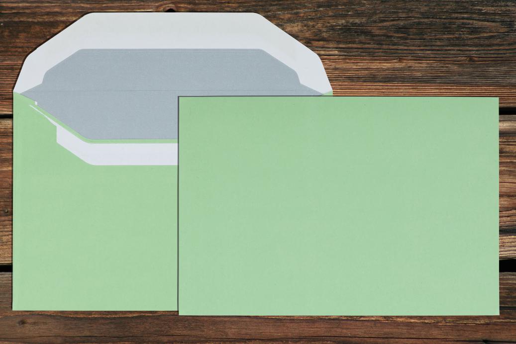 Kuvertierhüllen 120x176 Nassklebend Grün 75 g/qm